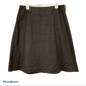 Boden Gray A-Line Skirt with 100% Linen Skirt S:10